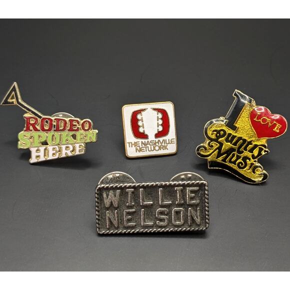 Vintage | Accessories | Country Music Nashville Rodeo Theme Pins Willie ...